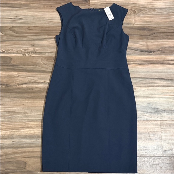 Brooks Brothers Womens Dress 10 Sheath Navy Career Sleeveless Office Knee Length - Picture 1 of 8
